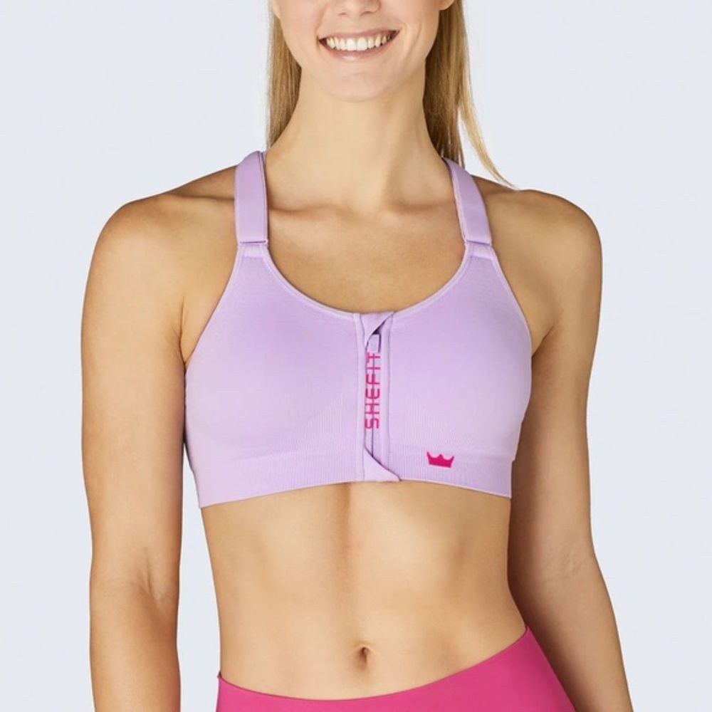 Shefit Size Luxe Large Lilac Purple and Pink Low Impact Adjustable Sports Bra